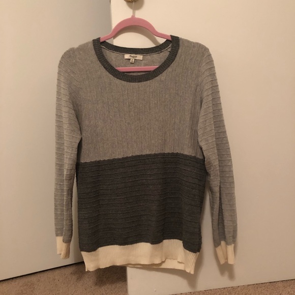 Madewell Sweaters - Madewell Sweater: Gray/Cream